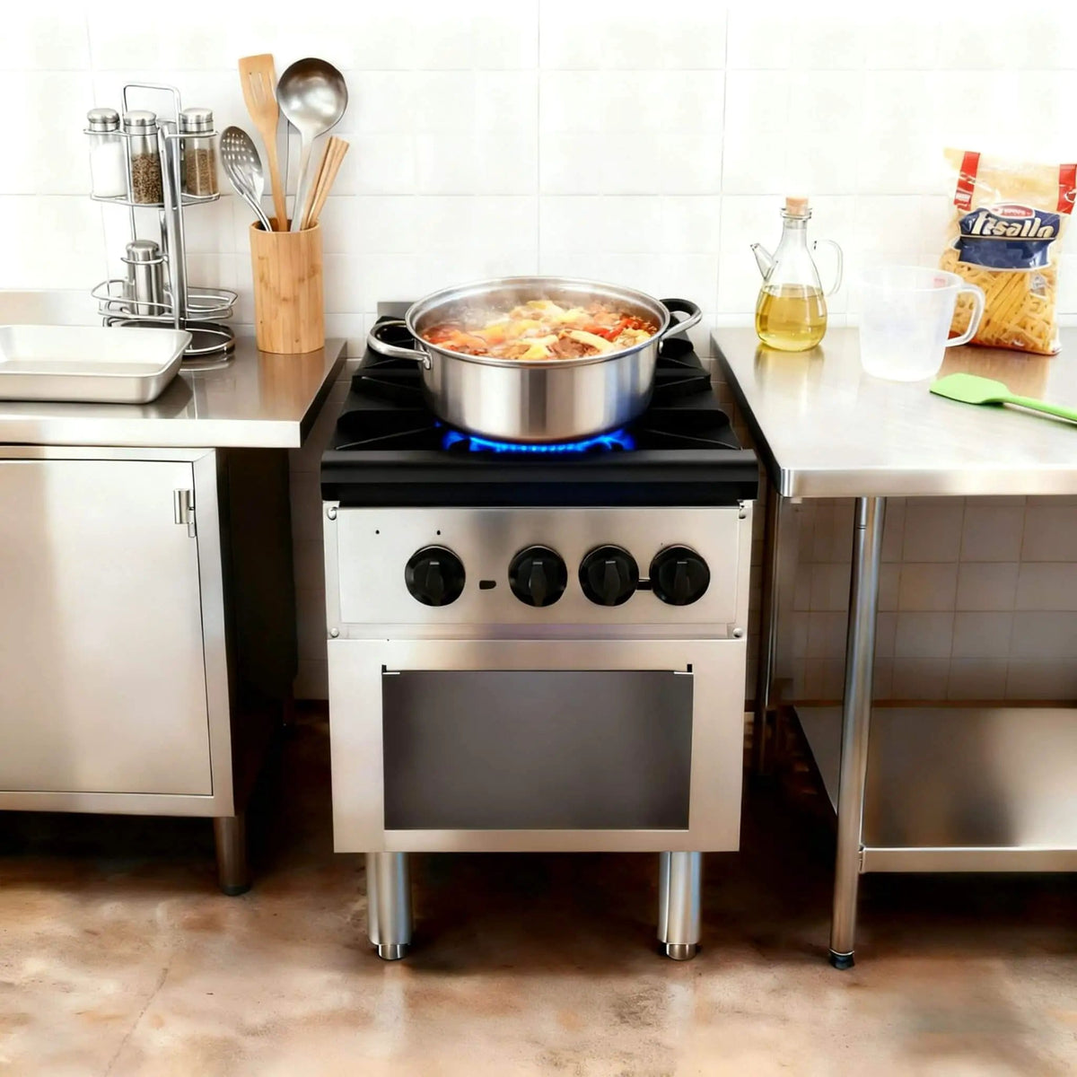 Heavy-Duty 18K BTU Commercial 2-Burner Stainless Steel Gas Stove Range | 2-Burner | Stainless Steel | Gas Range