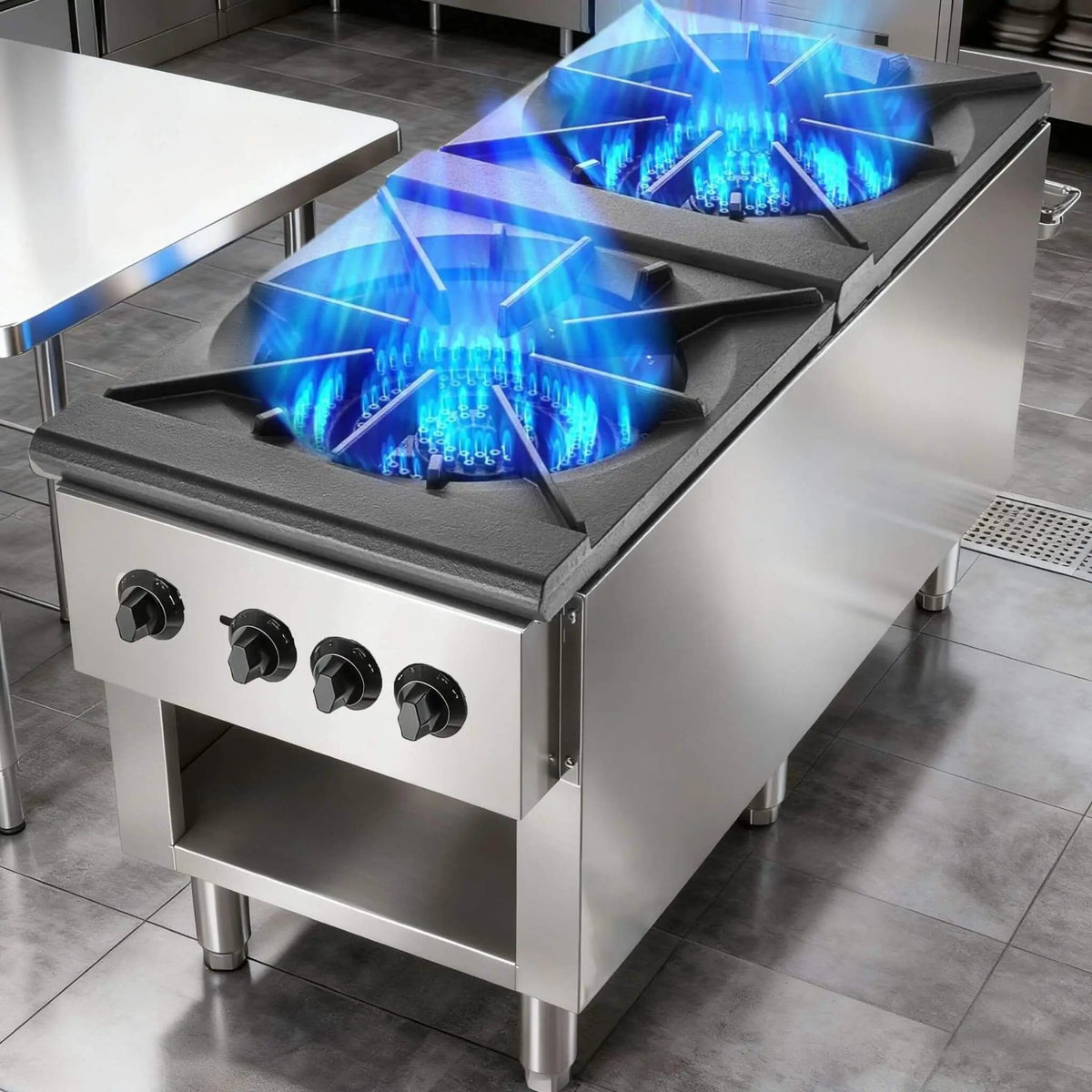 Heavy-Duty 18K BTU Commercial 2-Burner Stainless Steel Gas Stove Range | 2-Burner | Stainless Steel | Gas Range