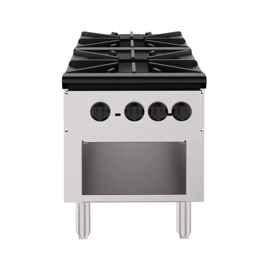 Heavy-Duty 18K BTU Commercial 2-Burner Stainless Steel Gas Stove Range | 2-Burner | Stainless Steel | Gas Range