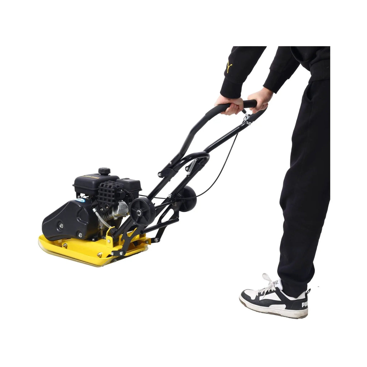 Gas-Powered Plate Compactor | 2.5HP 79CC Engine | 8200N Centrifugal Force | Manual Recoil Start
