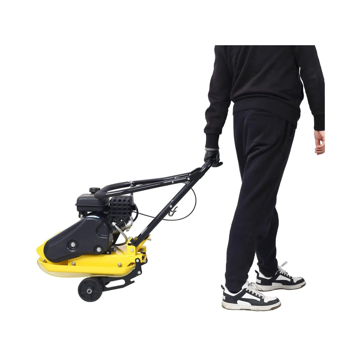 Gas-Powered Plate Compactor | 2.5HP 79CC Engine | 8200N Centrifugal Force | Manual Recoil Start