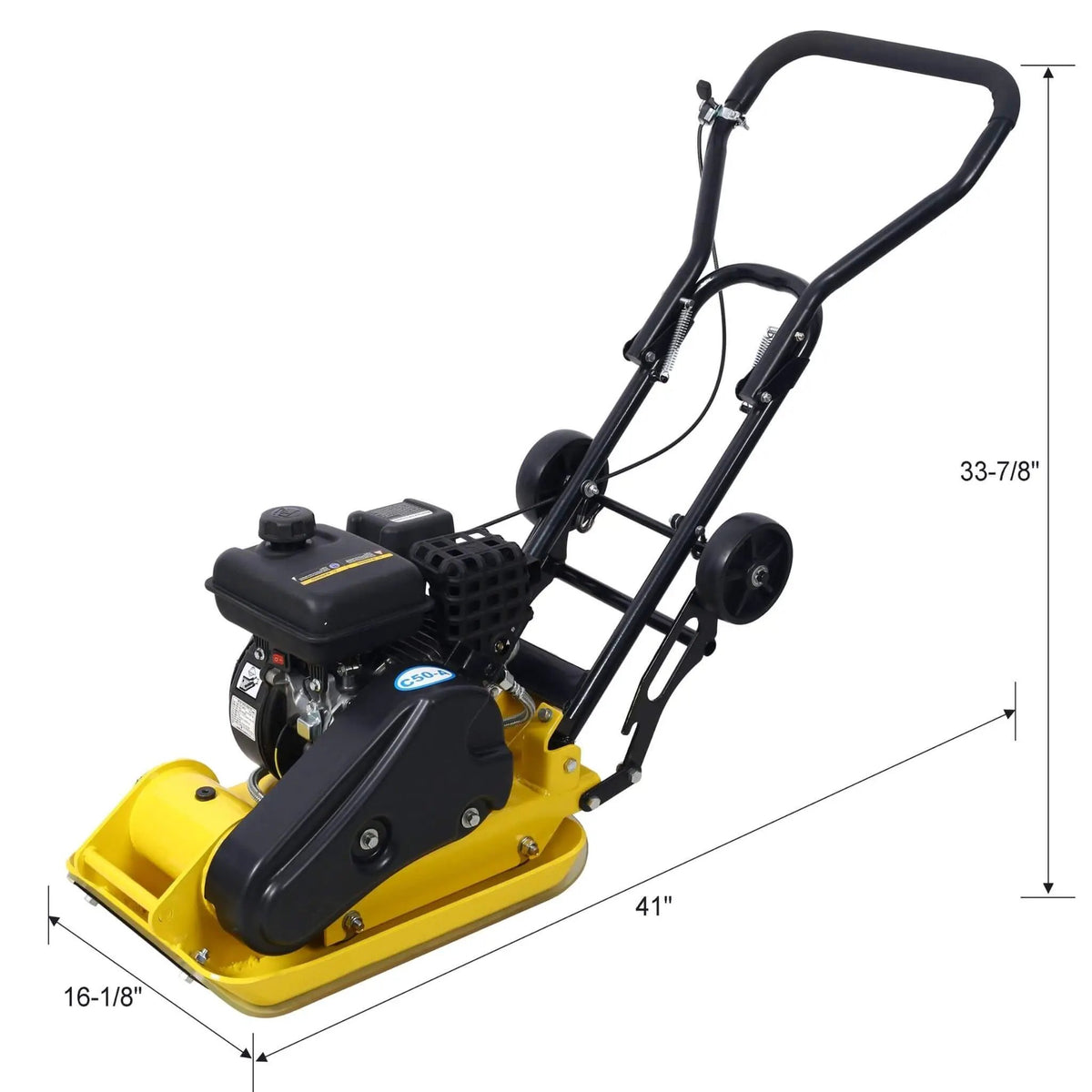 Gas-Powered Plate Compactor | 2.5HP 79CC Engine | 8200N Centrifugal Force | Manual Recoil Start