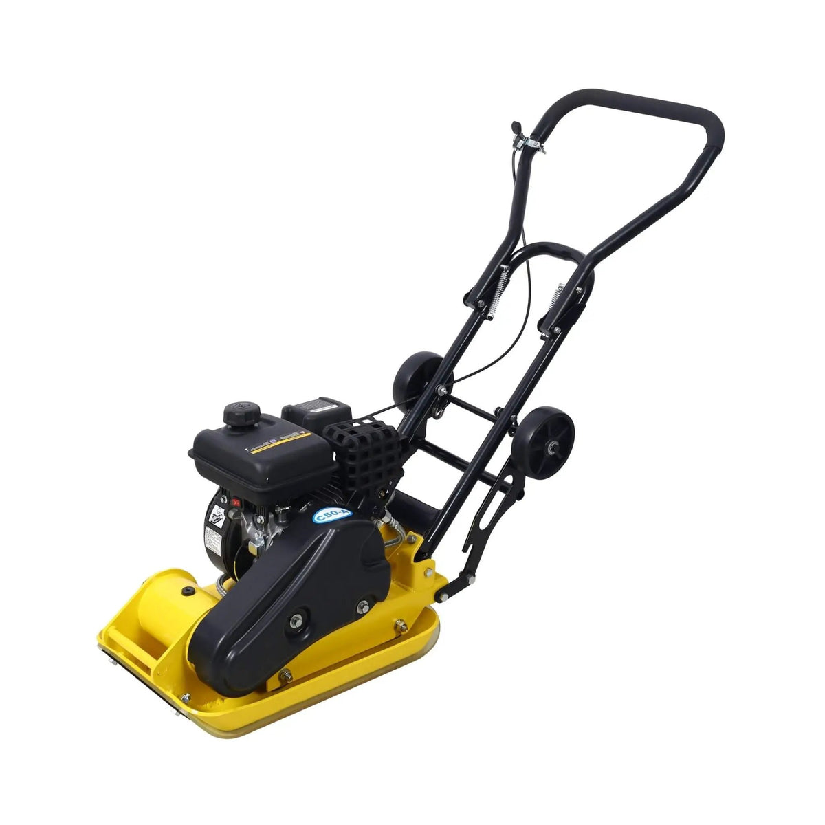 Gas-Powered Plate Compactor | 2.5HP 79CC Engine | 8200N Centrifugal Force | Manual Recoil Start