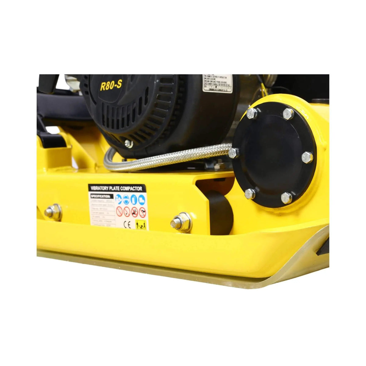 Gas-Powered Plate Compactor | 2.5HP 79CC Engine | 8200N Centrifugal Force | Manual Recoil Start