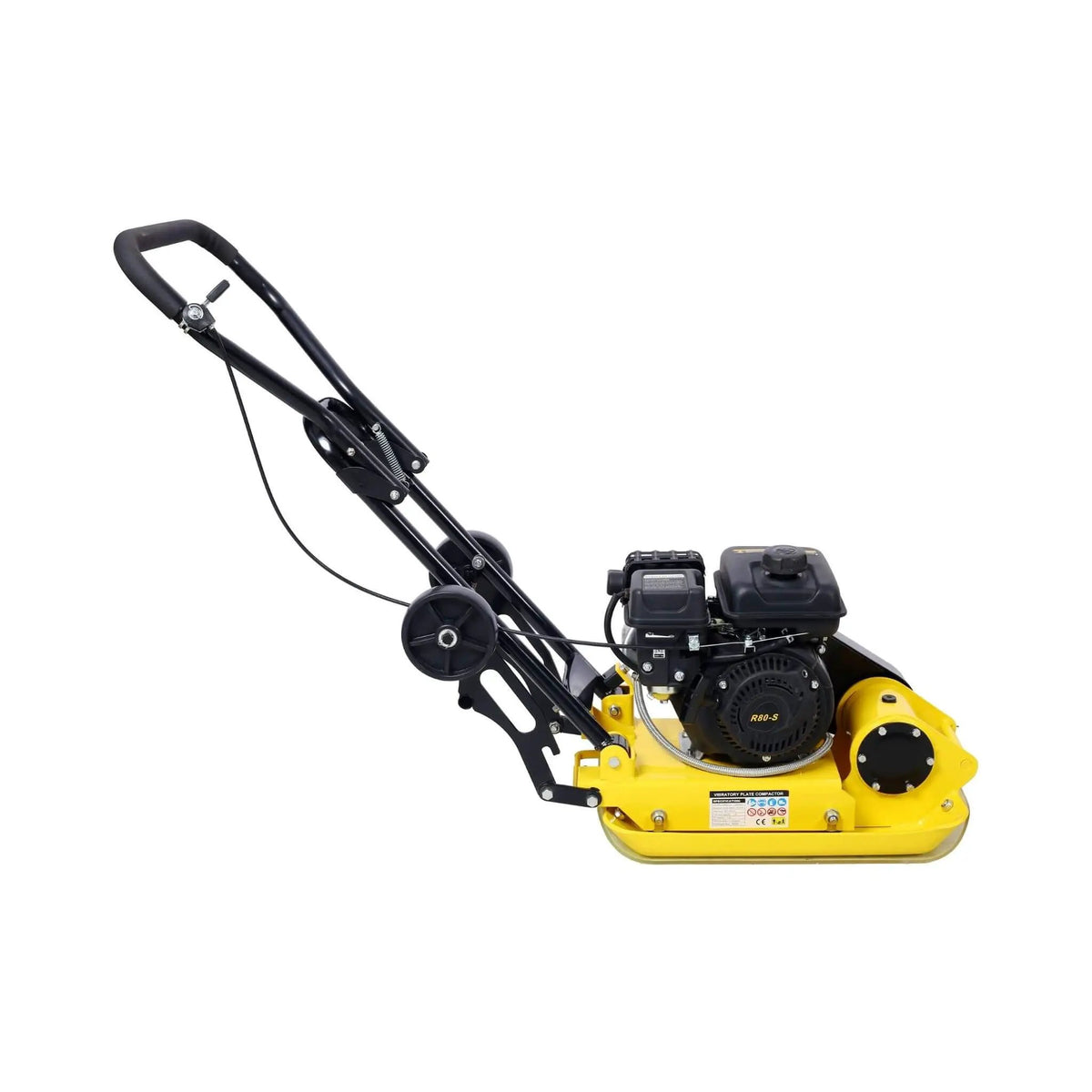 Gas-Powered Plate Compactor | 2.5HP 79CC Engine | 8200N Centrifugal Force | Manual Recoil Start