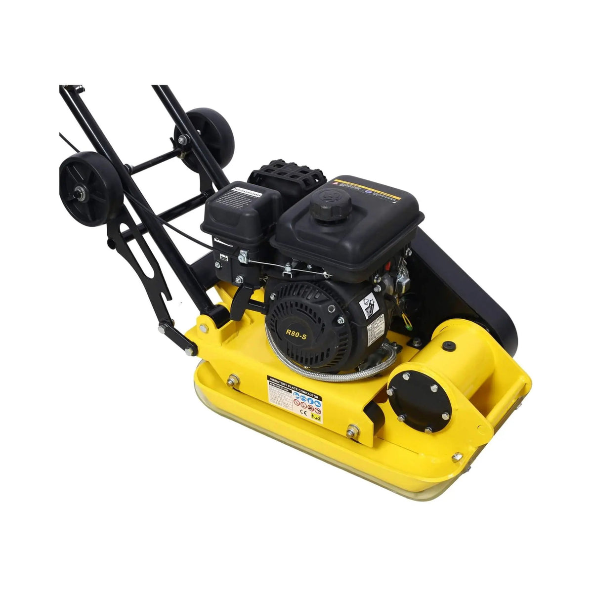 Gas-Powered Plate Compactor | 2.5HP 79CC Engine | 8200N Centrifugal Force | Manual Recoil Start