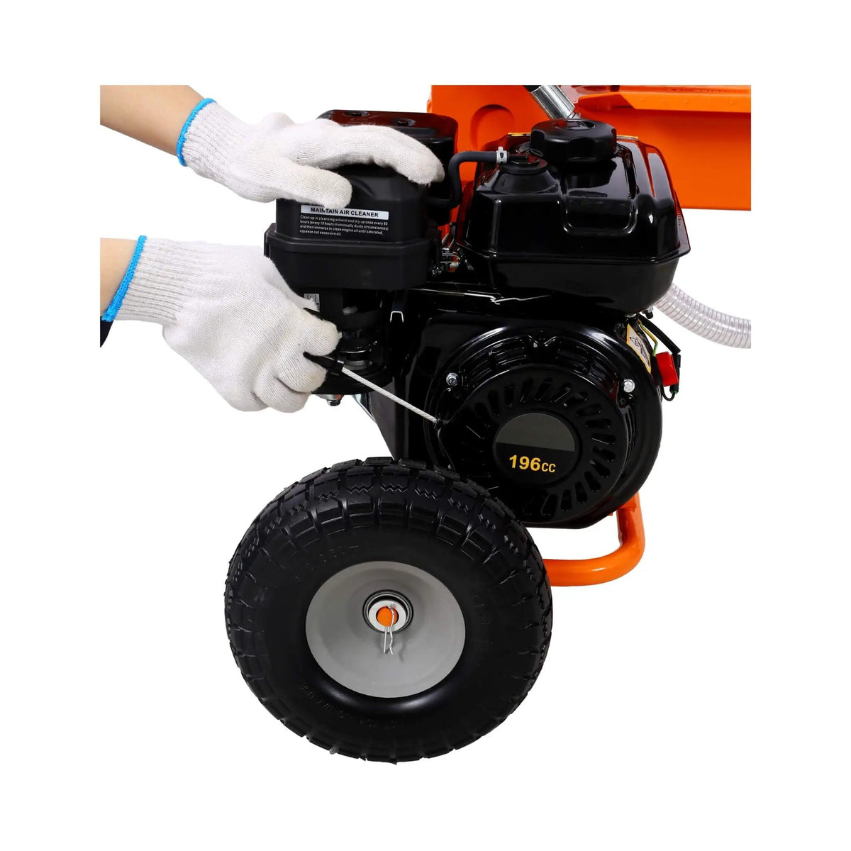 Portable Log Splitter | 20-Ton Force | 7HP Engine | Auto-Return Hydraulic Ram
