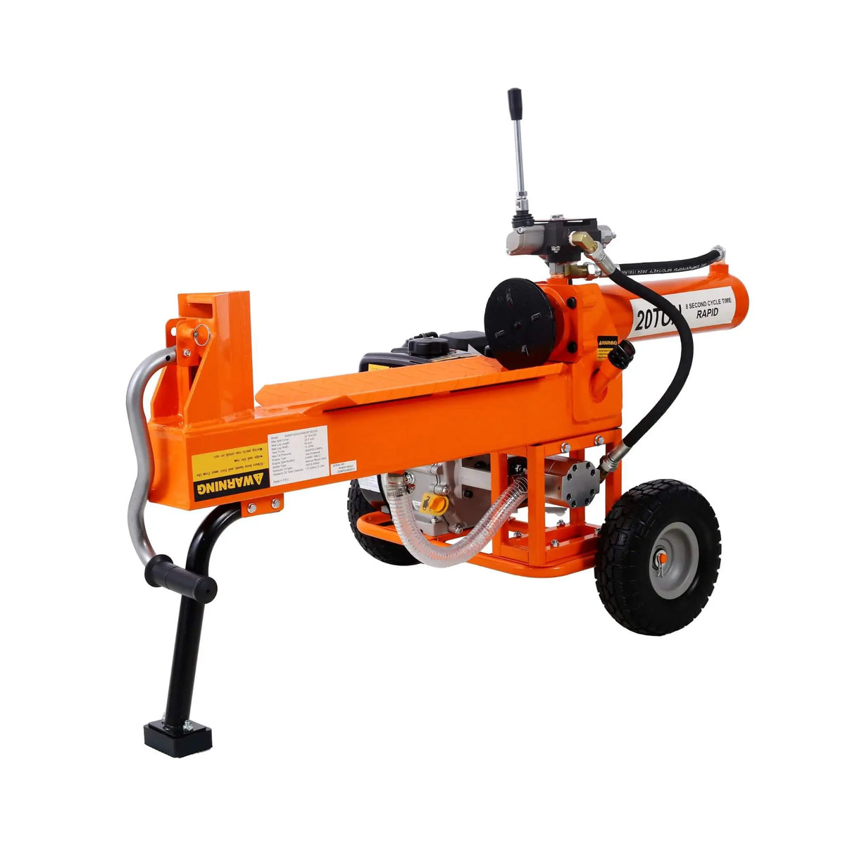 Portable Log Splitter | 20-Ton Force | 7HP Engine | Auto-Return Hydraulic Ram