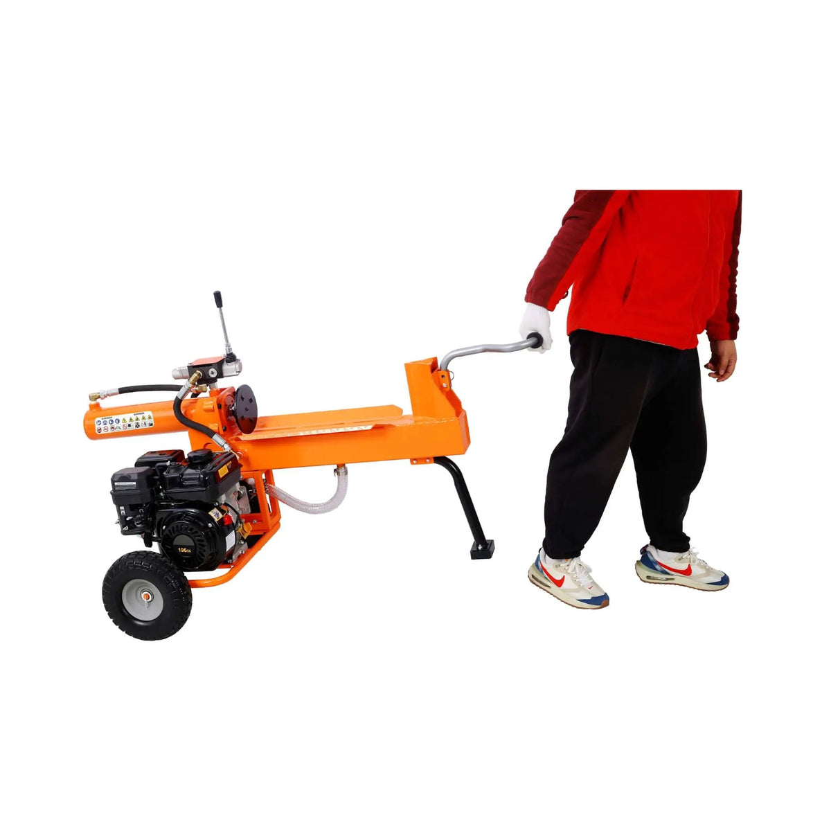 Portable Log Splitter | 20-Ton Force | 7HP Engine | Auto-Return Hydraulic Ram