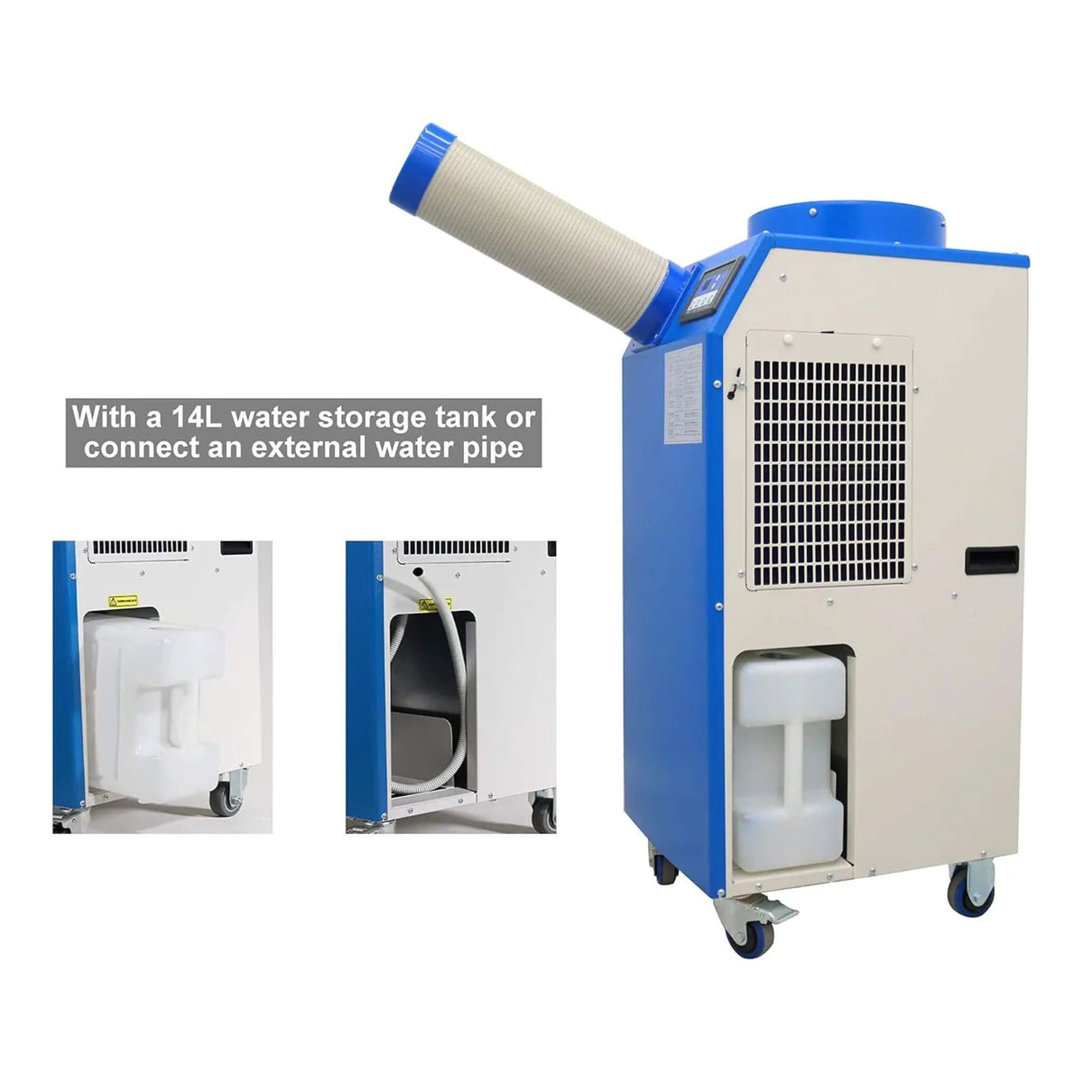 Heavy-Duty 220V Portable 11K BTU Outdoor Industrial Spot Cooler Air Conditioner | 220 Volt | Outdoor Living Use | Outdoor Living
