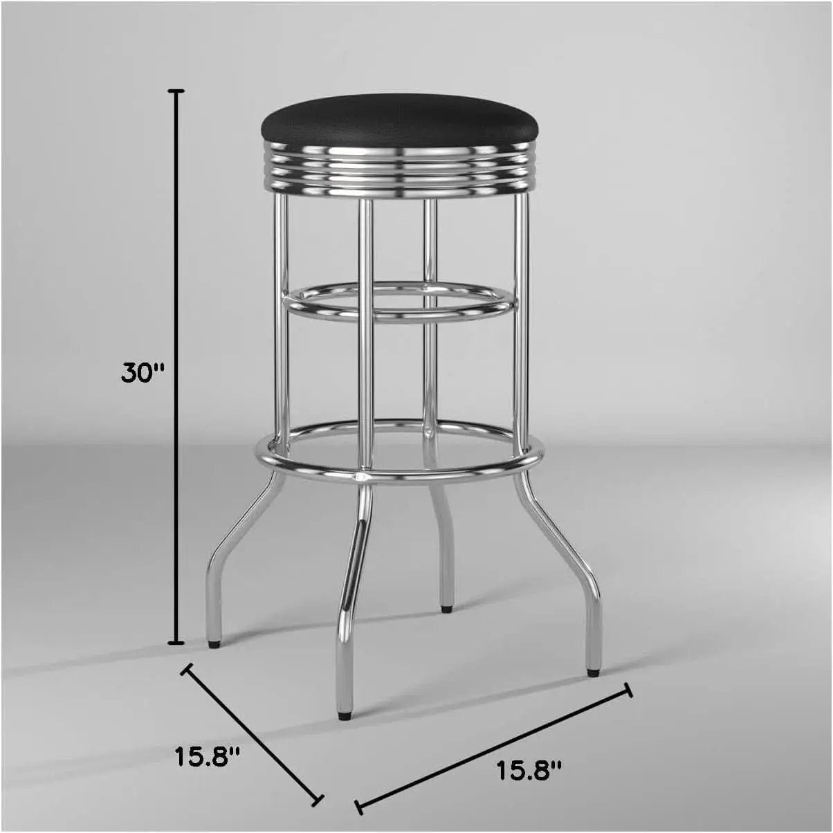 Heavy Duty 30 Inch Backless Swivel Bar Stool Chrome Finish from PriceLows™