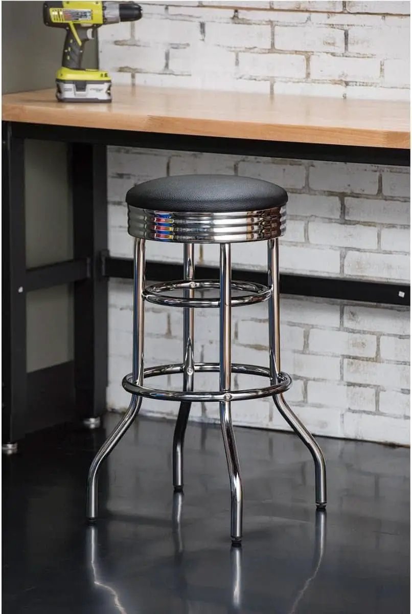 Heavy Duty 30 Inch Backless Swivel Bar Stool Chrome Finish from PriceLows™