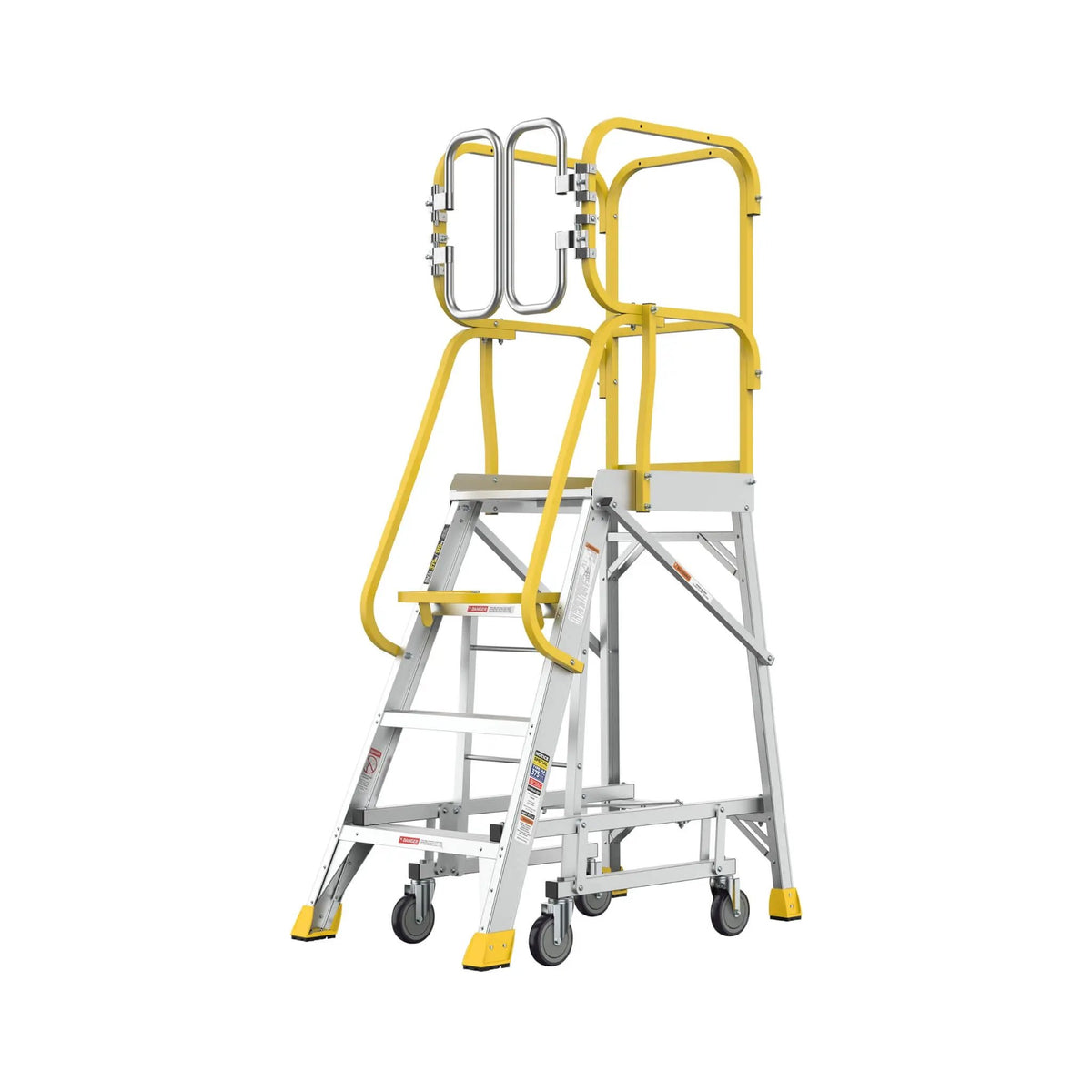 Rolling Platform Ladder | Heavy-Duty Aluminum | 375 Lb Capacity | 20x24 Inch Platform