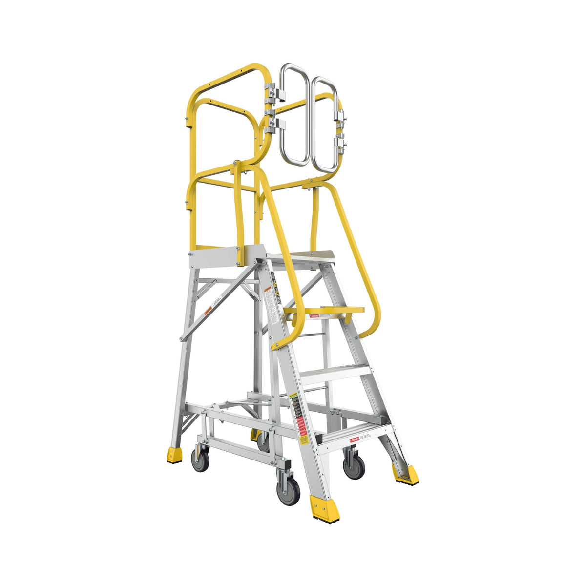 Rolling Platform Ladder | Heavy-Duty Aluminum | 375 Lb Capacity | 20x24 Inch Platform