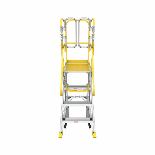 Rolling Platform Ladder | Heavy-Duty Aluminum | 375 Lb Capacity | 20x24 Inch Platform