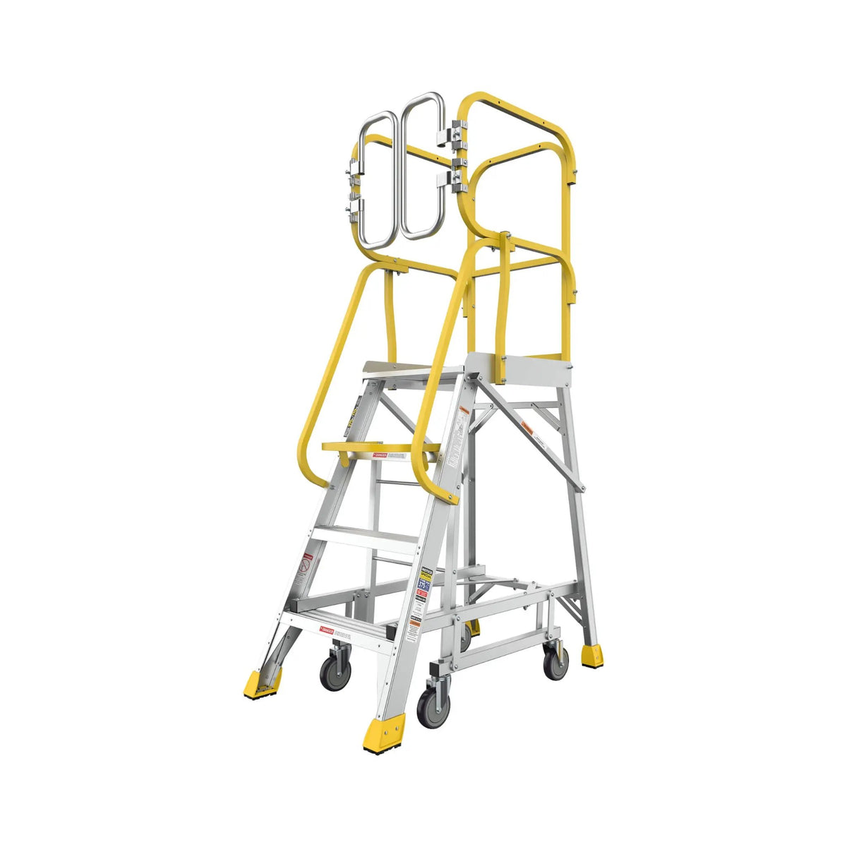 Rolling Platform Ladder | Heavy-Duty Aluminum | 375 Lb Capacity | 20x24 Inch Platform