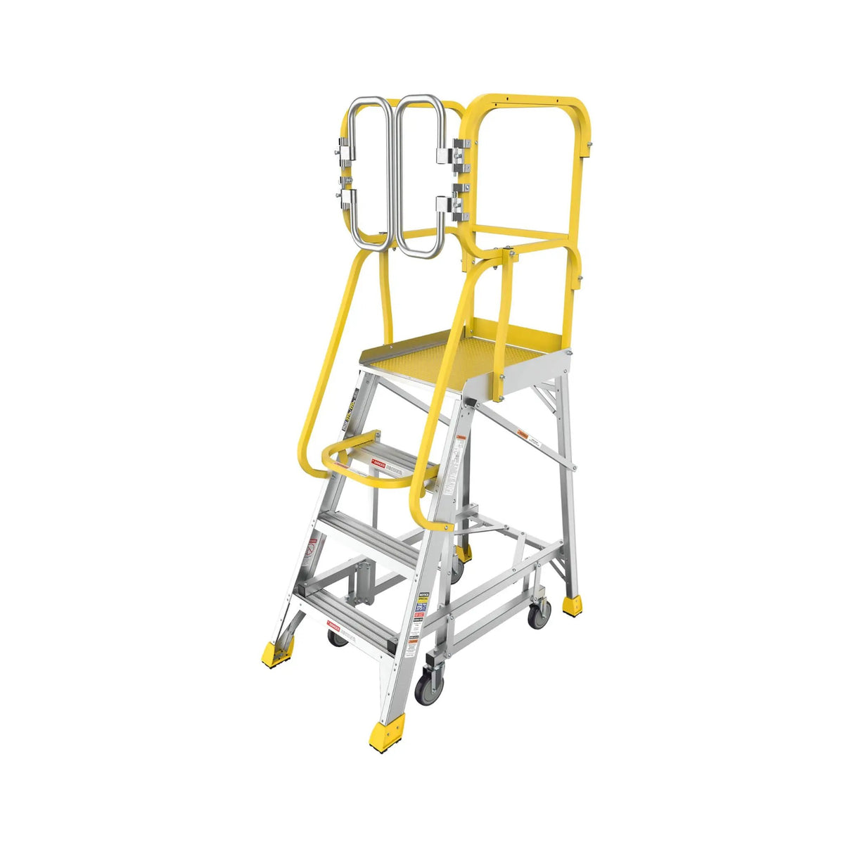 Rolling Platform Ladder | Heavy-Duty Aluminum | 375 Lb Capacity | 20x24 Inch Platform