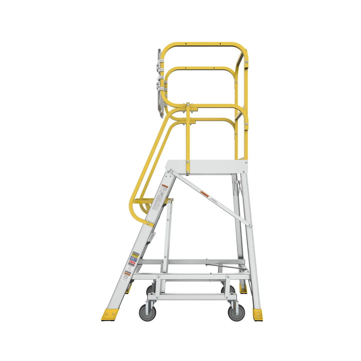 Rolling Platform Ladder | Heavy-Duty Aluminum | 375 Lb Capacity | 20x24 Inch Platform