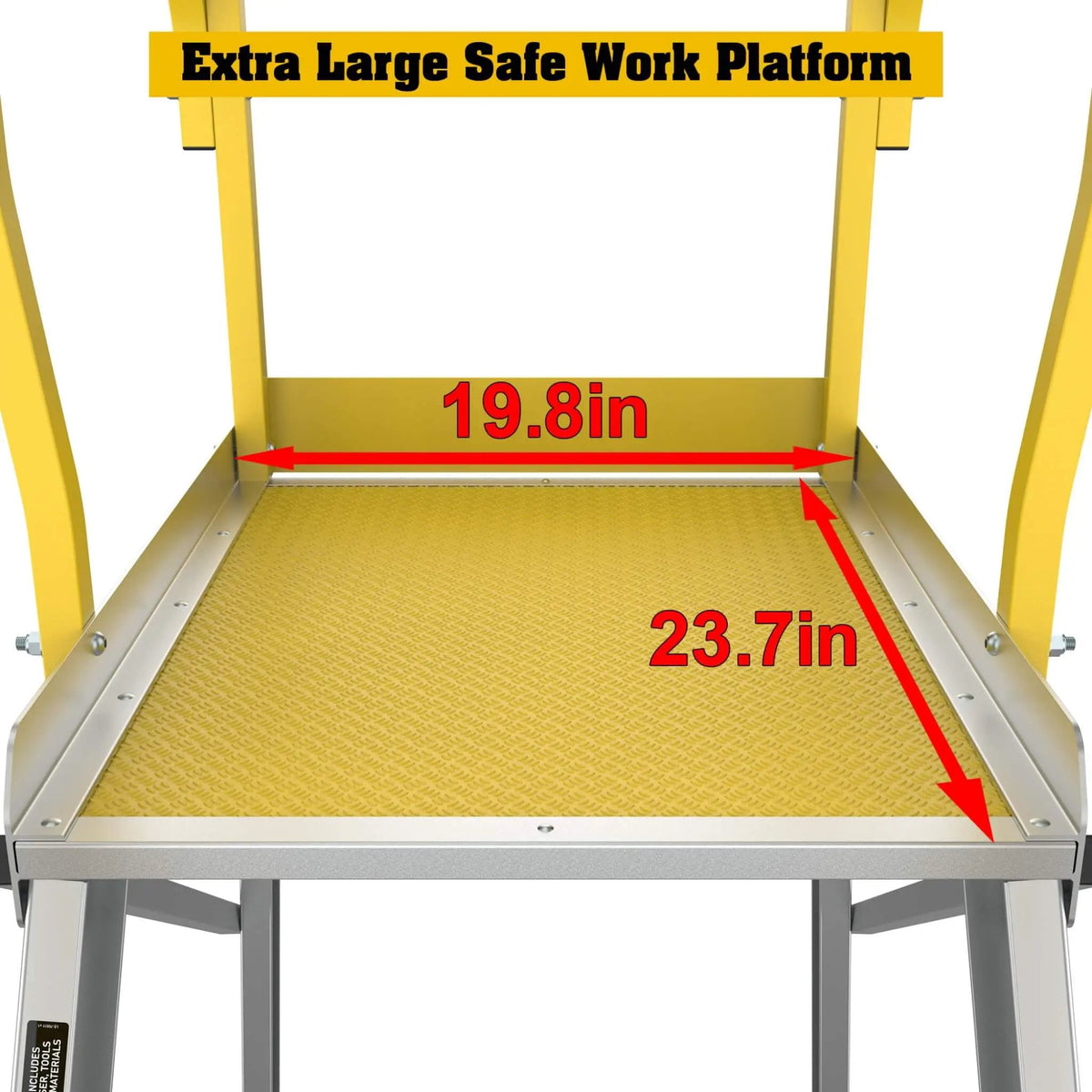 Rolling Platform Ladder | Heavy-Duty Aluminum | 375 Lb Capacity | 20x24 Inch Platform