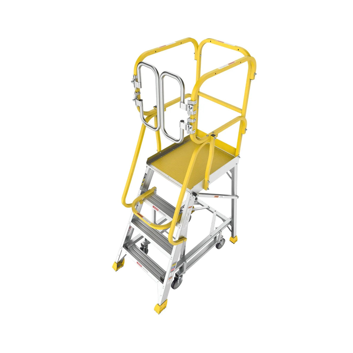 Rolling Platform Ladder | Heavy-Duty Aluminum | 375 Lb Capacity | 20x24 Inch Platform