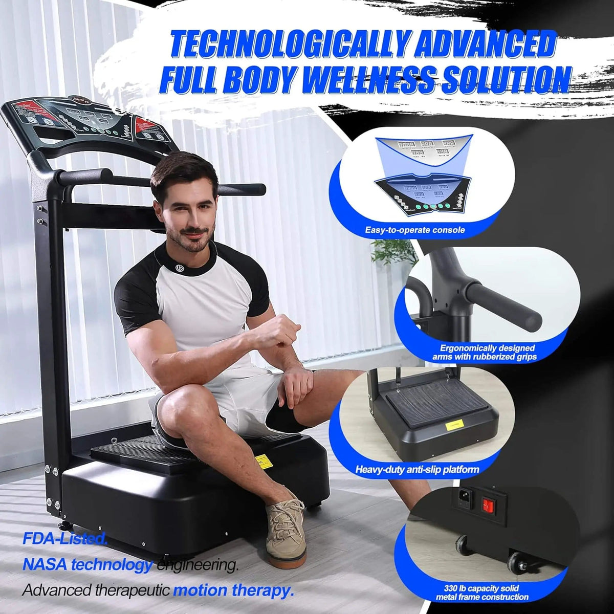 Heavy-Duty 400LBS Whole Body Vibration Plate Workout Machine | 400 lb | Vibration Exercise Machine | Home