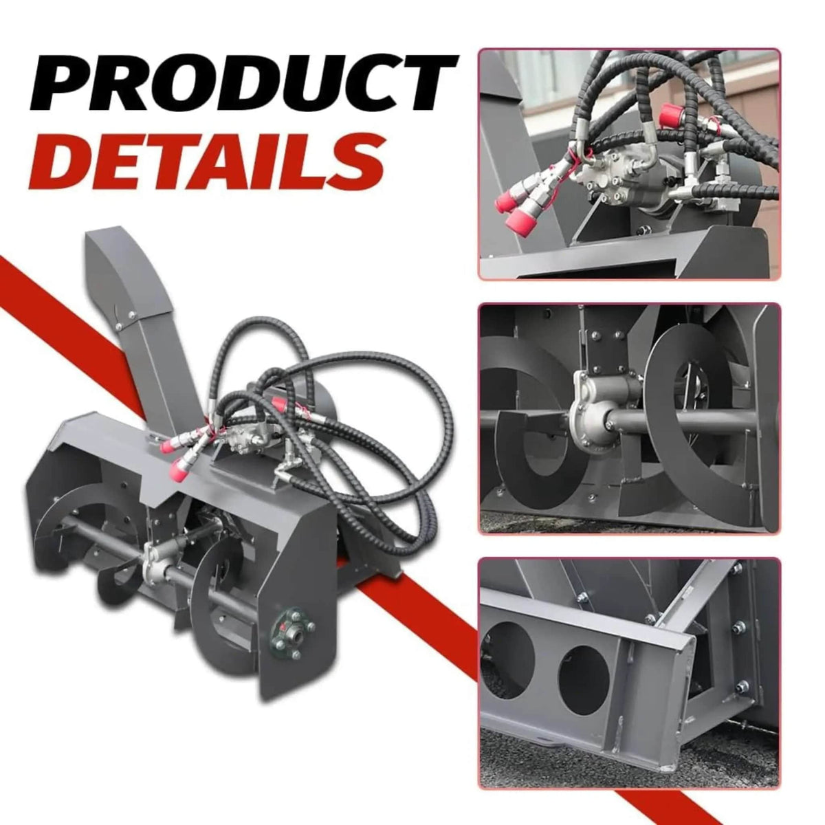 Heavy-Duty 41-Inch Mini Snow Blower Skid Steer Attachment | 41 Inch | Steel | Home