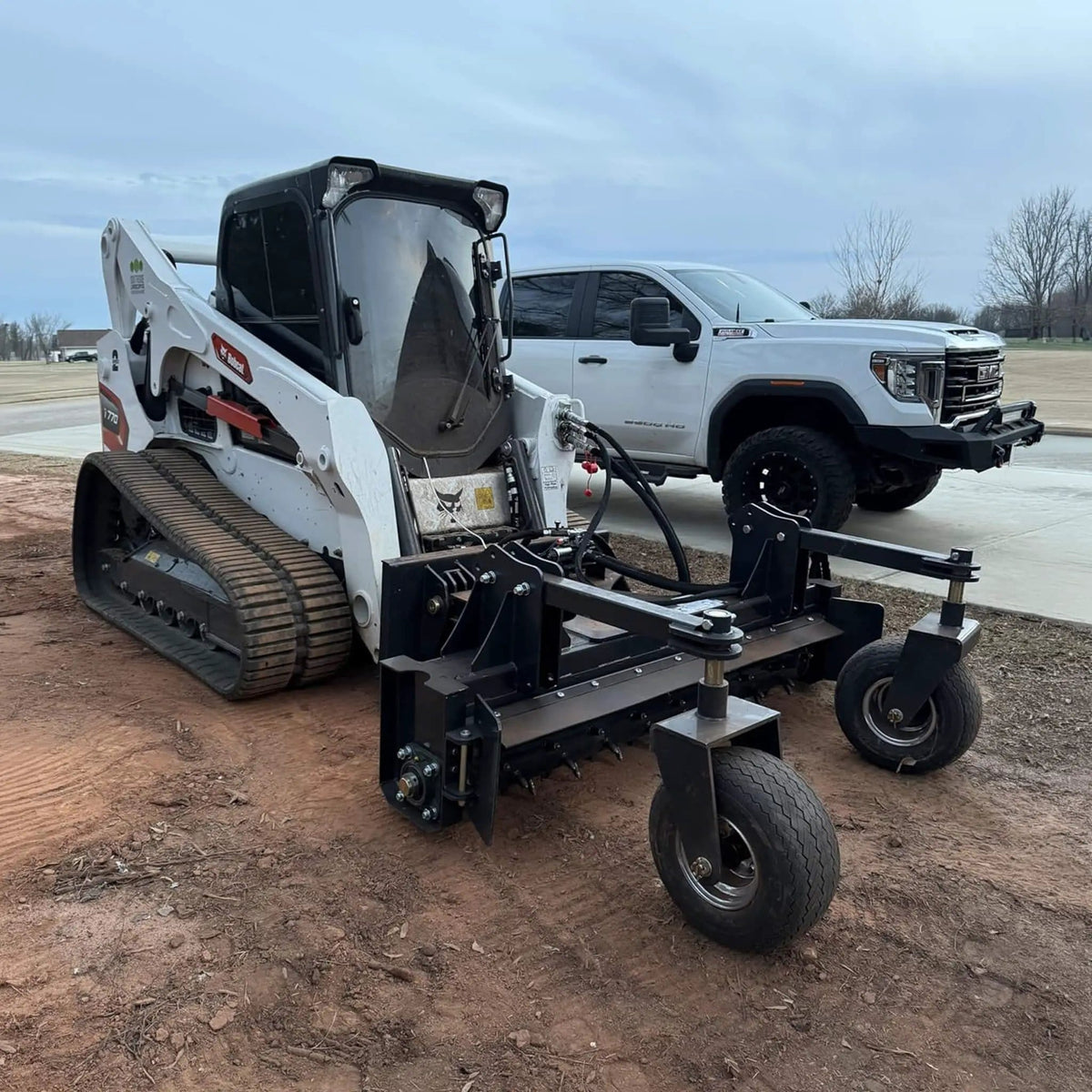 Heavy-Duty 72-Inch Industrial Soil Power Rake Skid Steer Attachment | 72 Inch | Home Use | Home