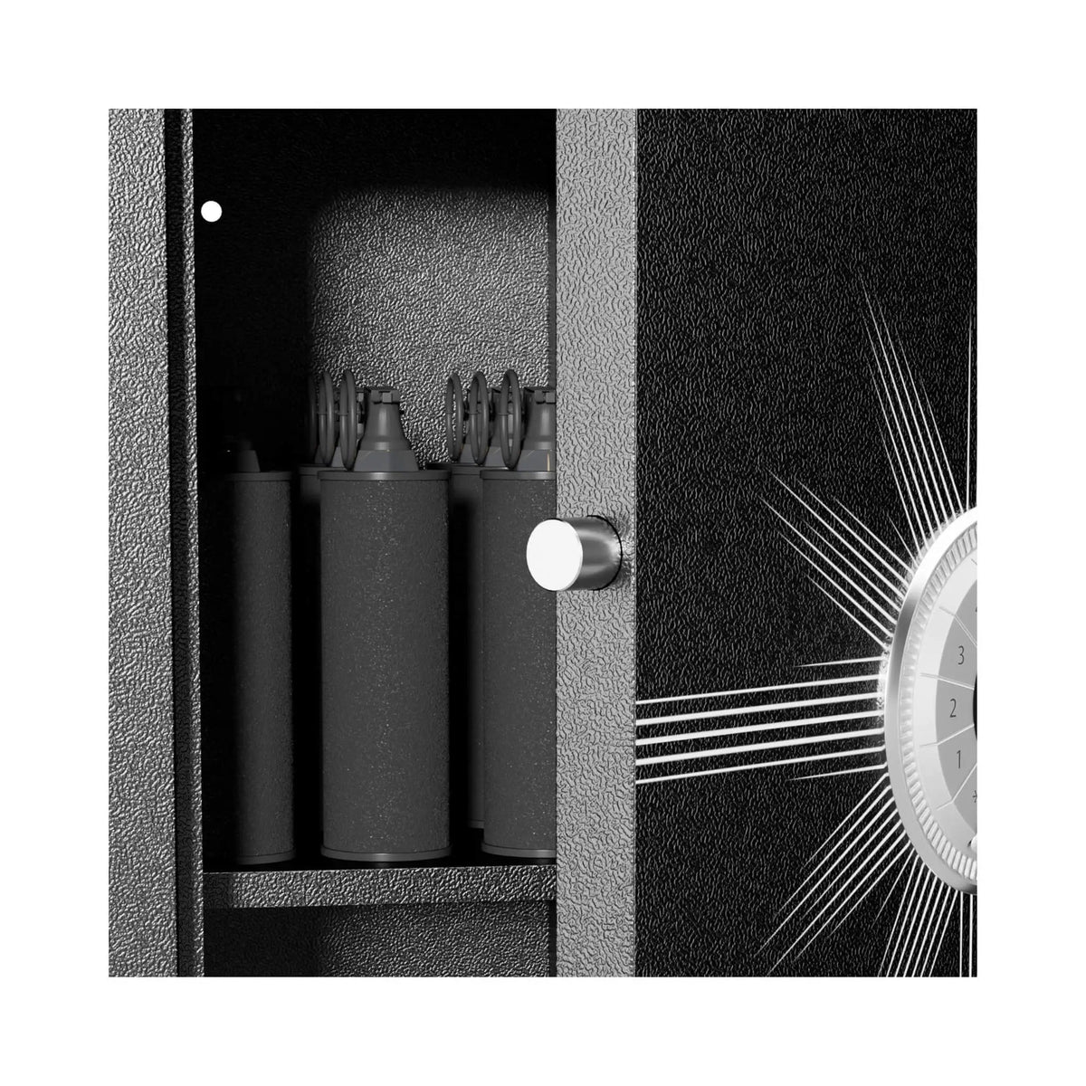 8-Gun Fingerprint Lock Safe | Heavy-Duty 13-Gauge Steel | Keypad And Alarm | Rifle And Pistol Storage