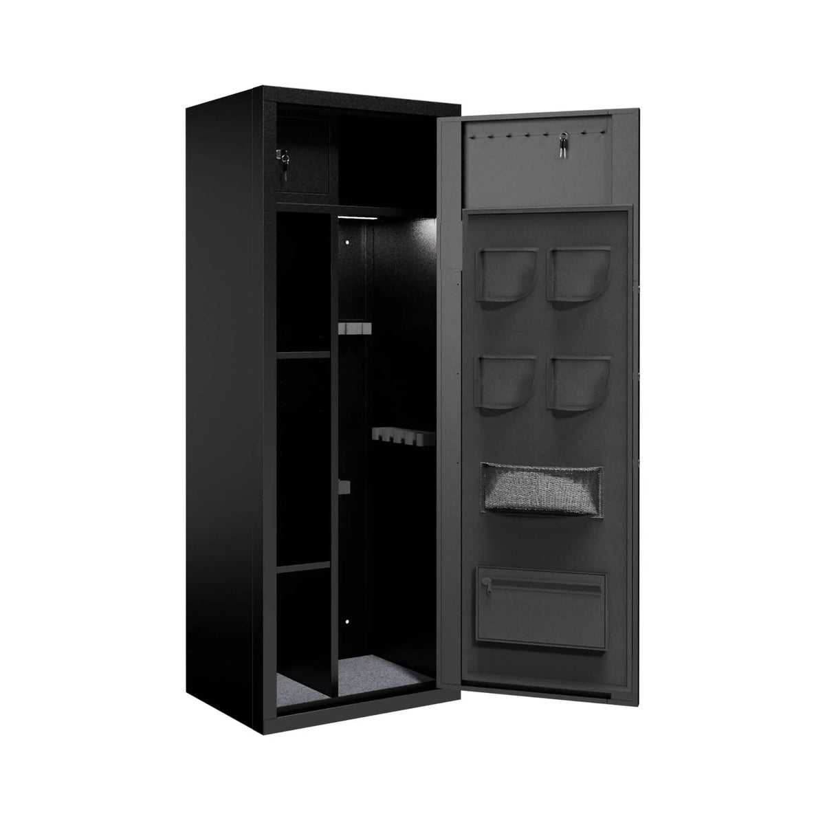 8-Gun Fingerprint Lock Safe | Heavy-Duty 13-Gauge Steel | Keypad And Alarm | Rifle And Pistol Storage