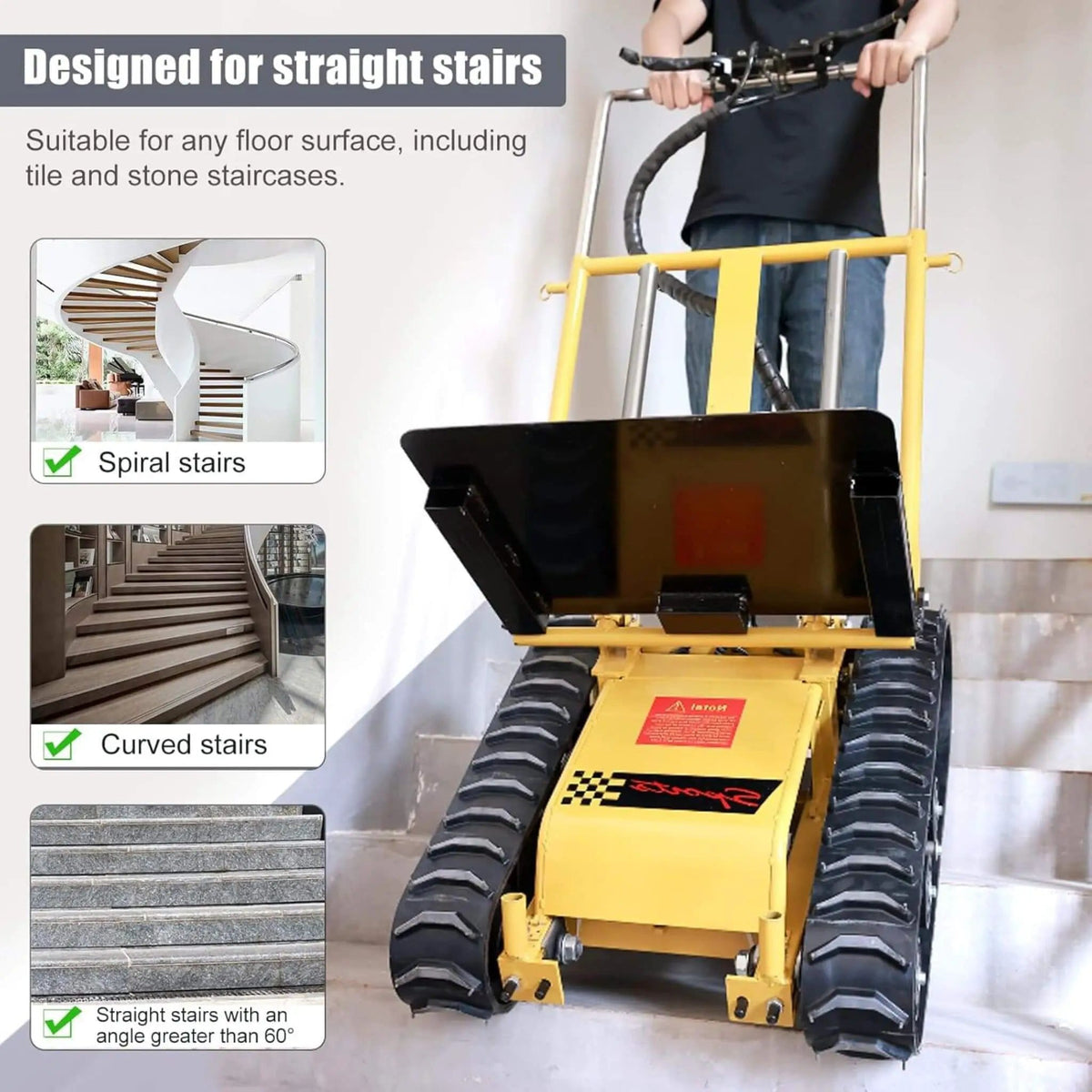 Heavy-Duty 880 LBS Foldable Electric Stair Climbing Dolly Hand Trucks | 880 lb | Electric Hand Truck | Home