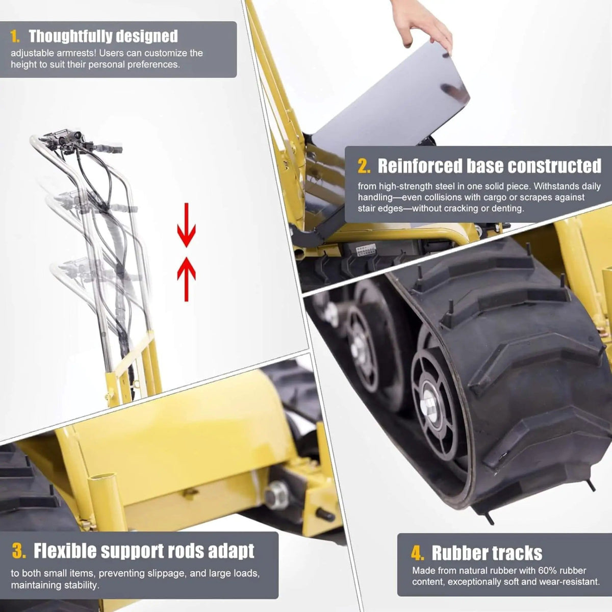 Heavy-Duty 880 LBS Foldable Electric Stair Climbing Dolly Hand Trucks | 880 lb | Electric Hand Truck | Home