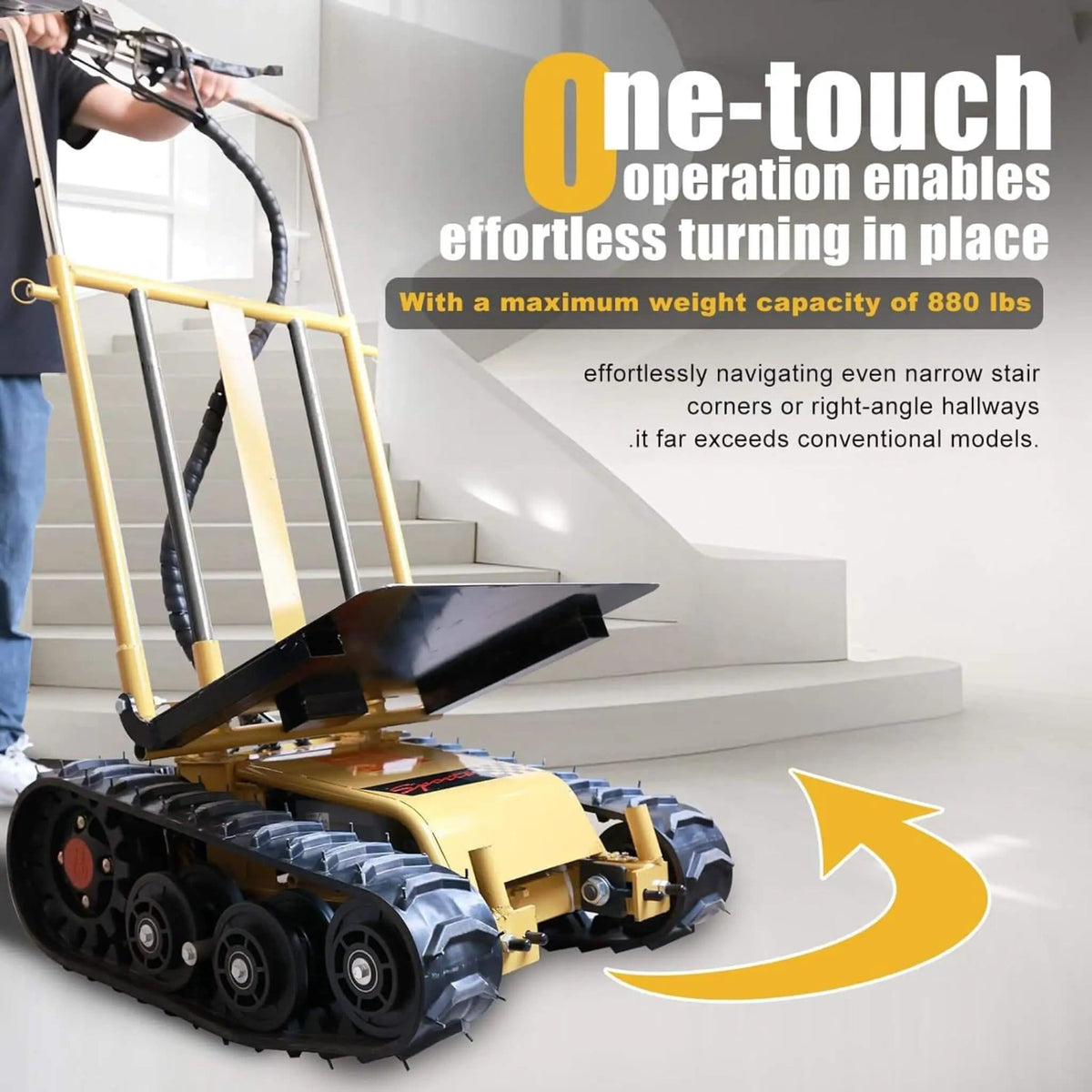 Heavy-Duty 880 LBS Foldable Electric Stair Climbing Dolly Hand Trucks | 880 lb | Electric Hand Truck | Home