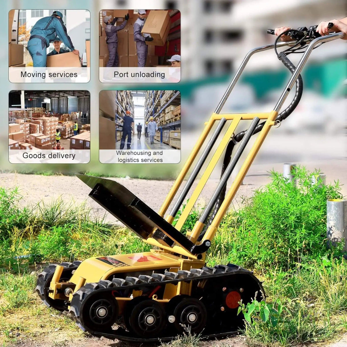 Heavy-Duty 880 LBS Foldable Electric Stair Climbing Dolly Hand Trucks | 880 lb | Electric Hand Truck | Home