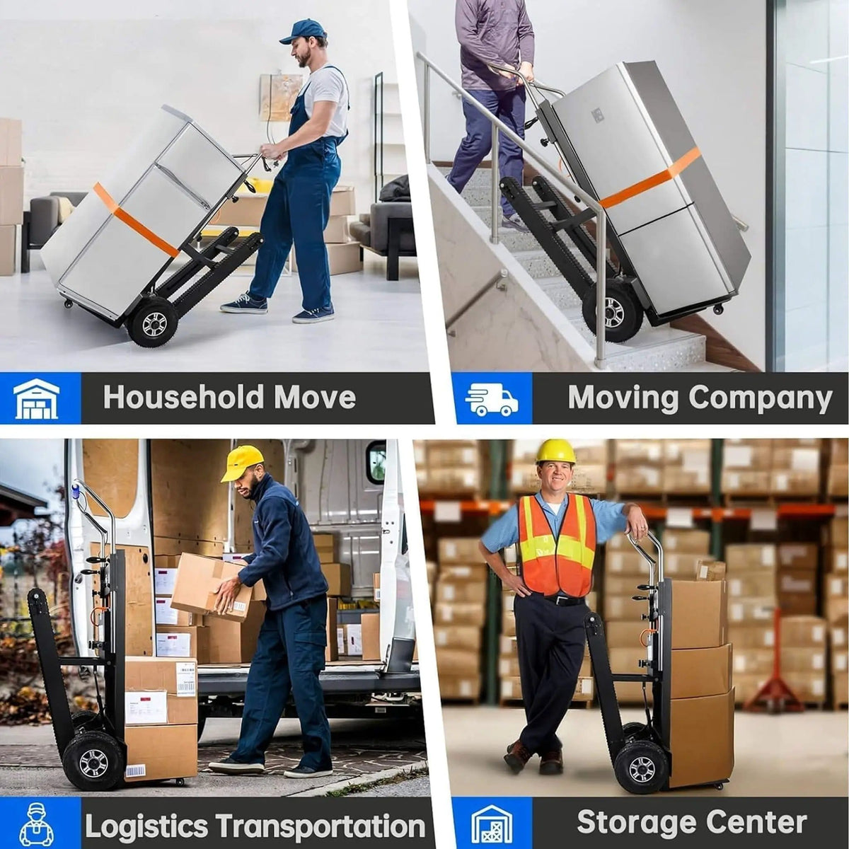 Heavy-Duty 900LBS Electric Motorized Stair Climbing Dolly | 900 lb | Electric Hand Truck | Home