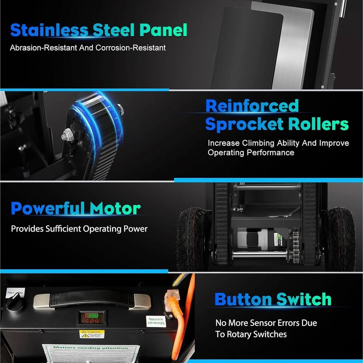 Heavy-Duty 900LBS Electric Motorized Stair Climbing Dolly | 900 lb | Electric Hand Truck | Home