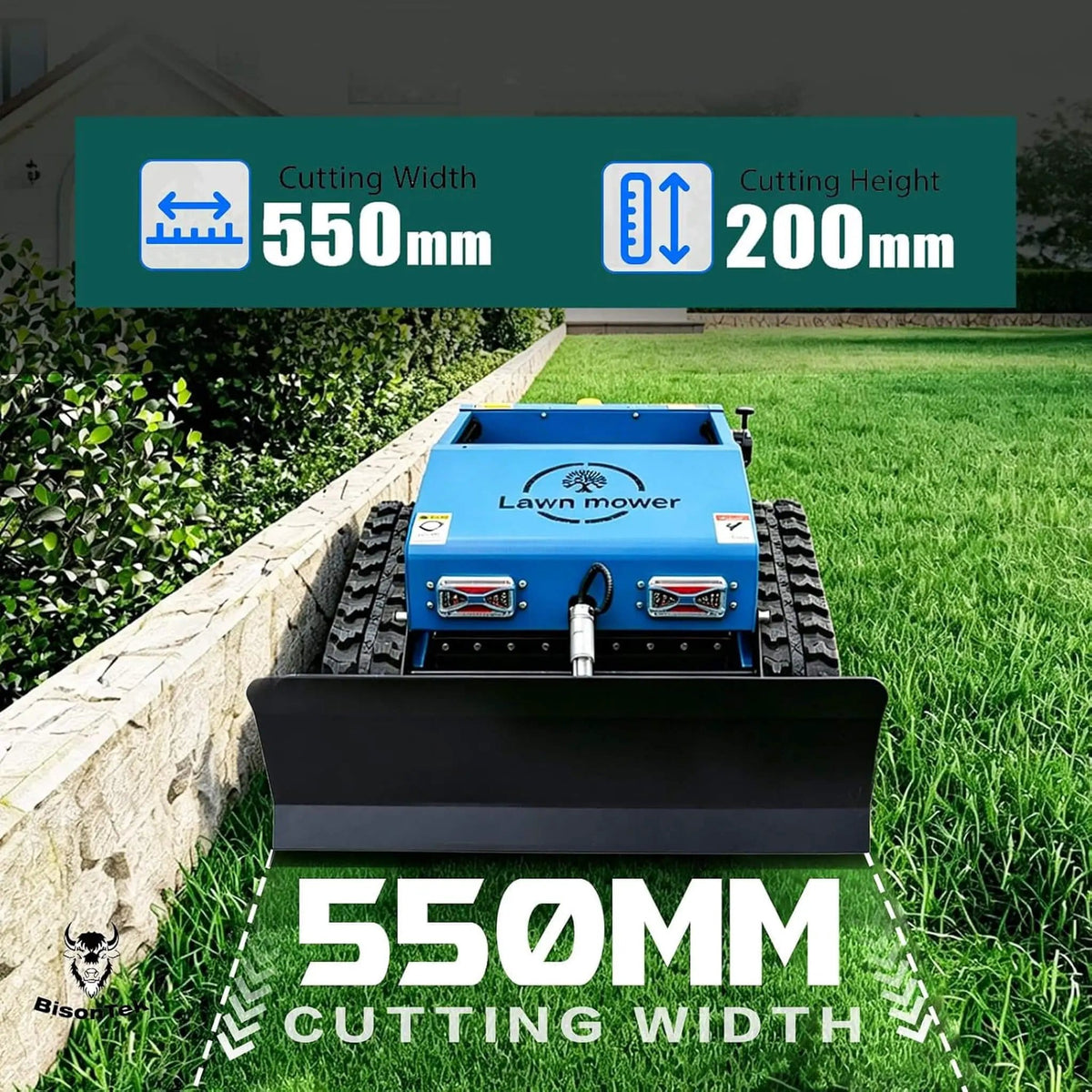 Heavy-Duty 9HP Remote-Controlled Track Gas Lawn Mower With Snow Plow | 9 HP | Robotic Mower | Home
