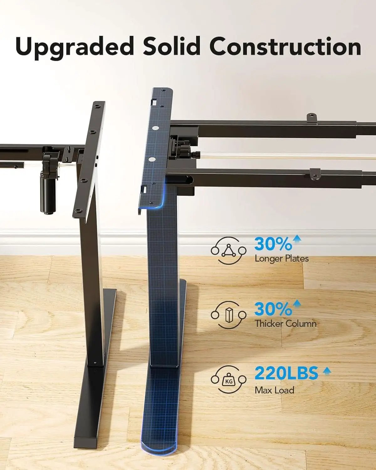 Heavy-Duty Adjustable Standing Desk Frame for Home Office from PriceLows™