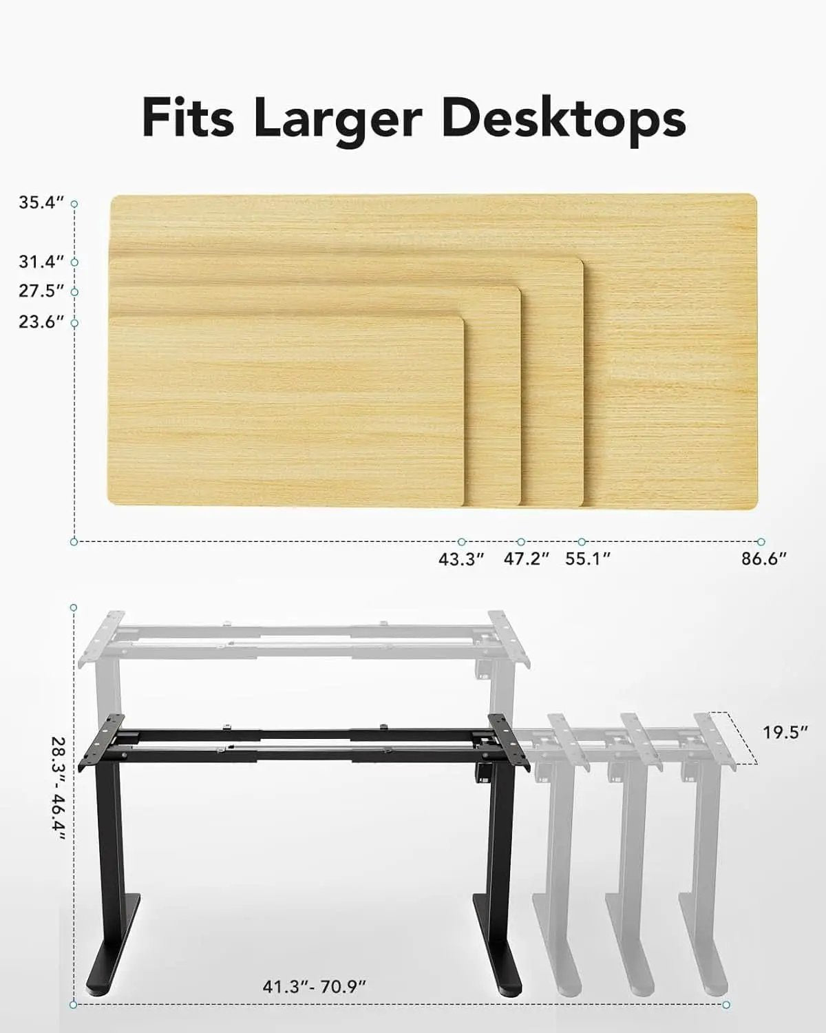 Heavy-Duty Adjustable Standing Desk Frame for Home Office from PriceLows™