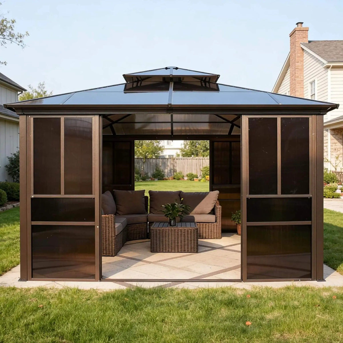 Edge Heavy Duty Aluminum Frame Outdoor Backyard Solarium With Polycarbornate Roof | Aluminum | Sunroom | Outdoor Living