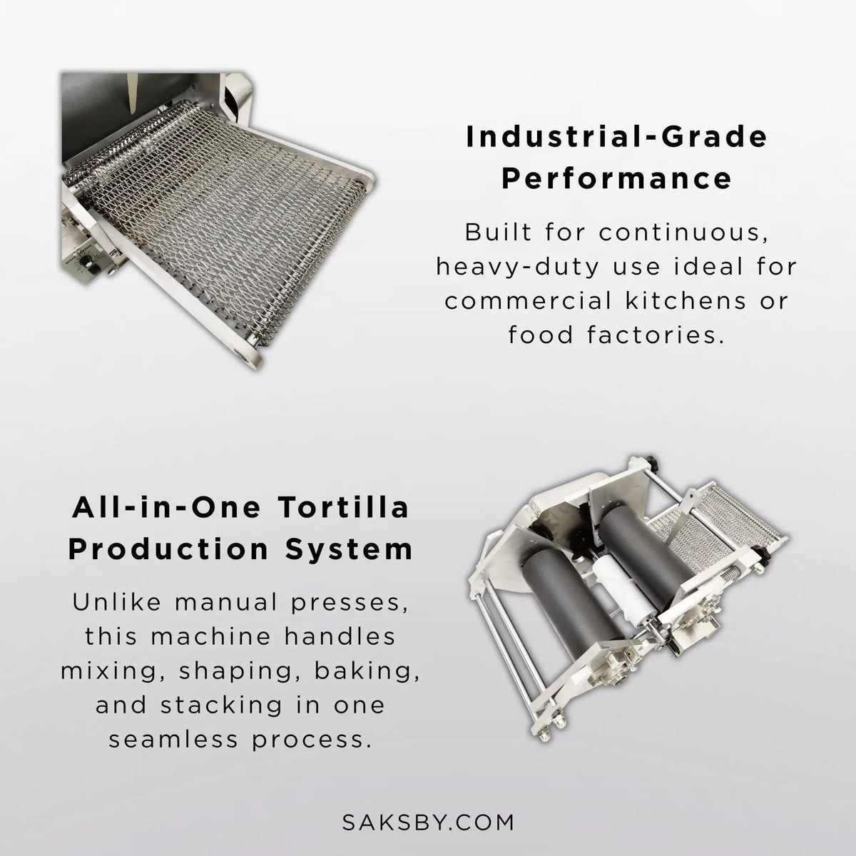 Heavy-Duty Commercial Automatic Corn Tortilla Making Machine | Stainless Steel | Quesadilla & Tortilla Maker | Home
