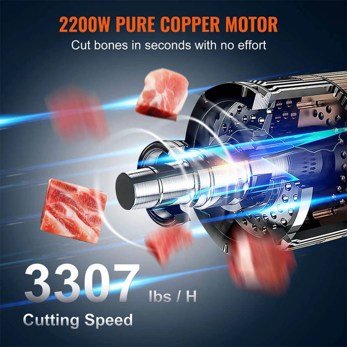 Heavy Duty Commercial 2200W Electric Meat Bone Saw Cutting Band Machine With 6 Saw | 2200 Watt | Stainless Steel | Bone Band Saw