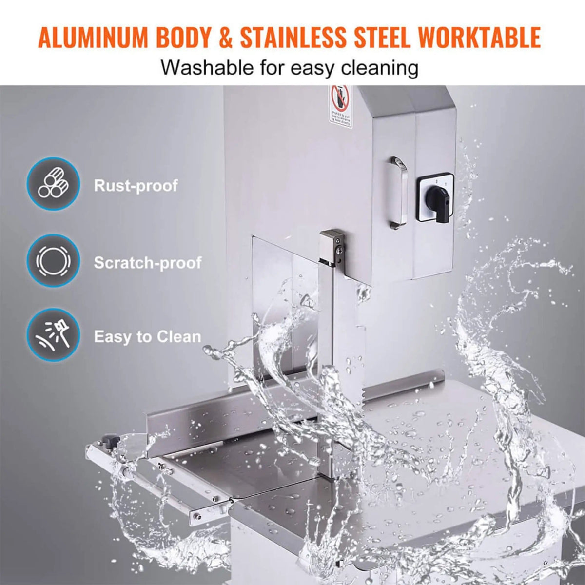 Heavy Duty Commercial 2200W Electric Meat Bone Saw Cutting Band Machine With 6 Saw | 2200 Watt | Stainless Steel | Bone Band Saw