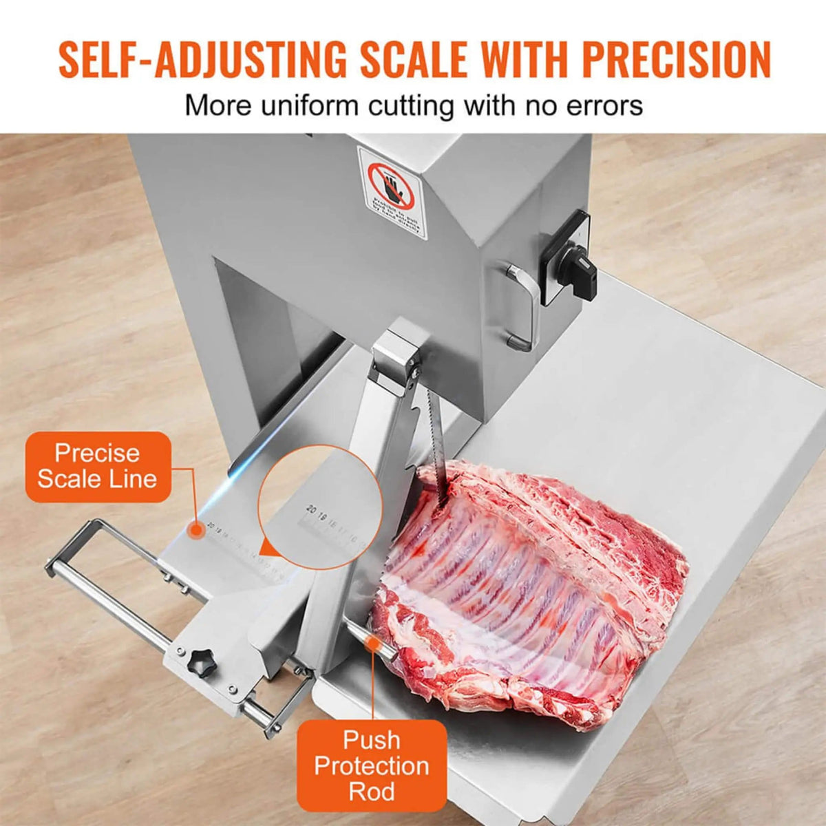 Heavy Duty Commercial 2200W Electric Meat Bone Saw Cutting Band Machine With 6 Saw | 2200 Watt | Stainless Steel | Bone Band Saw