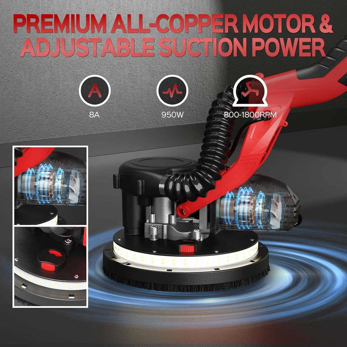 Heavy-Duty Drywall Ceiling Pole Sander Vacuum Tool | Drywall Sander | Home Use | Home