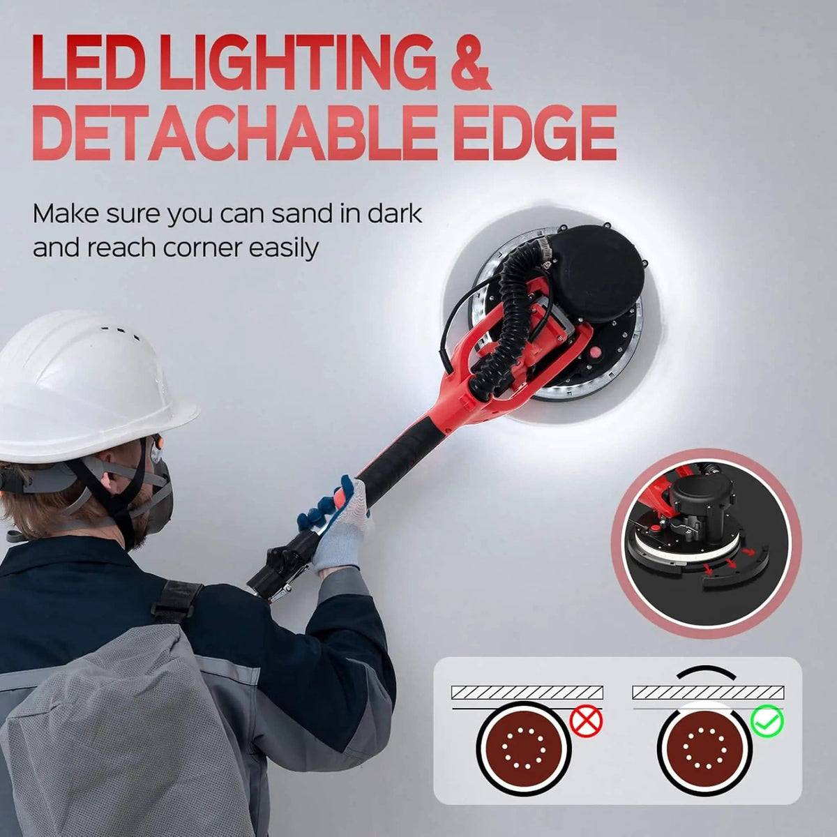 Heavy-Duty Drywall Ceiling Pole Sander Vacuum Tool | Drywall Sander | Home Use | Home