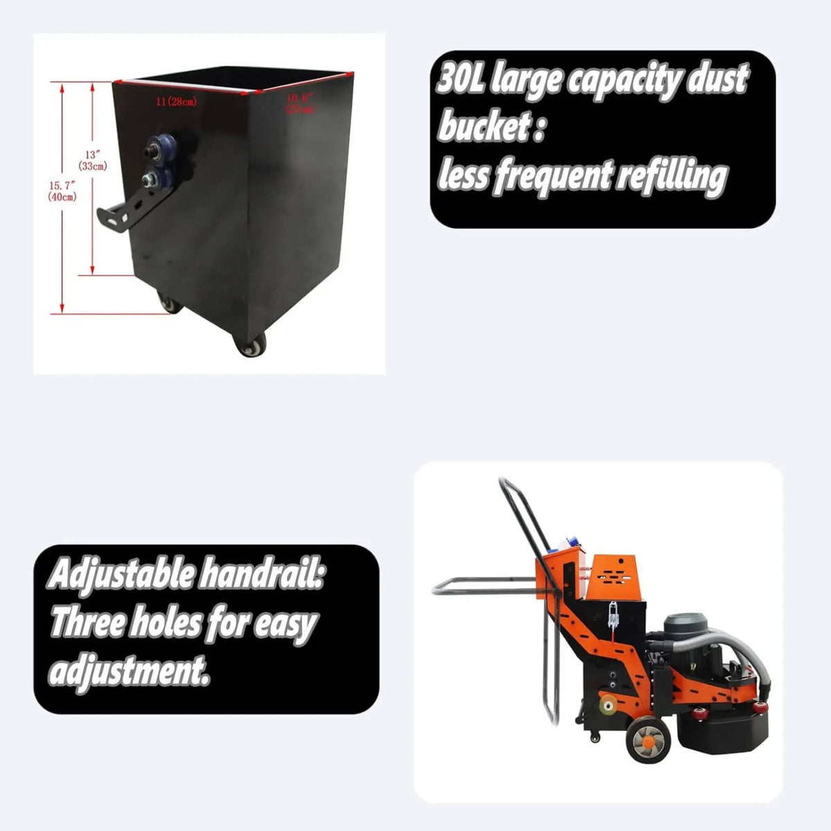 Heavy-Duty Electric Hand-Push Concrete Floor Grinder Polisher | 220 Volt | Concrete | Floor Buffer & Part