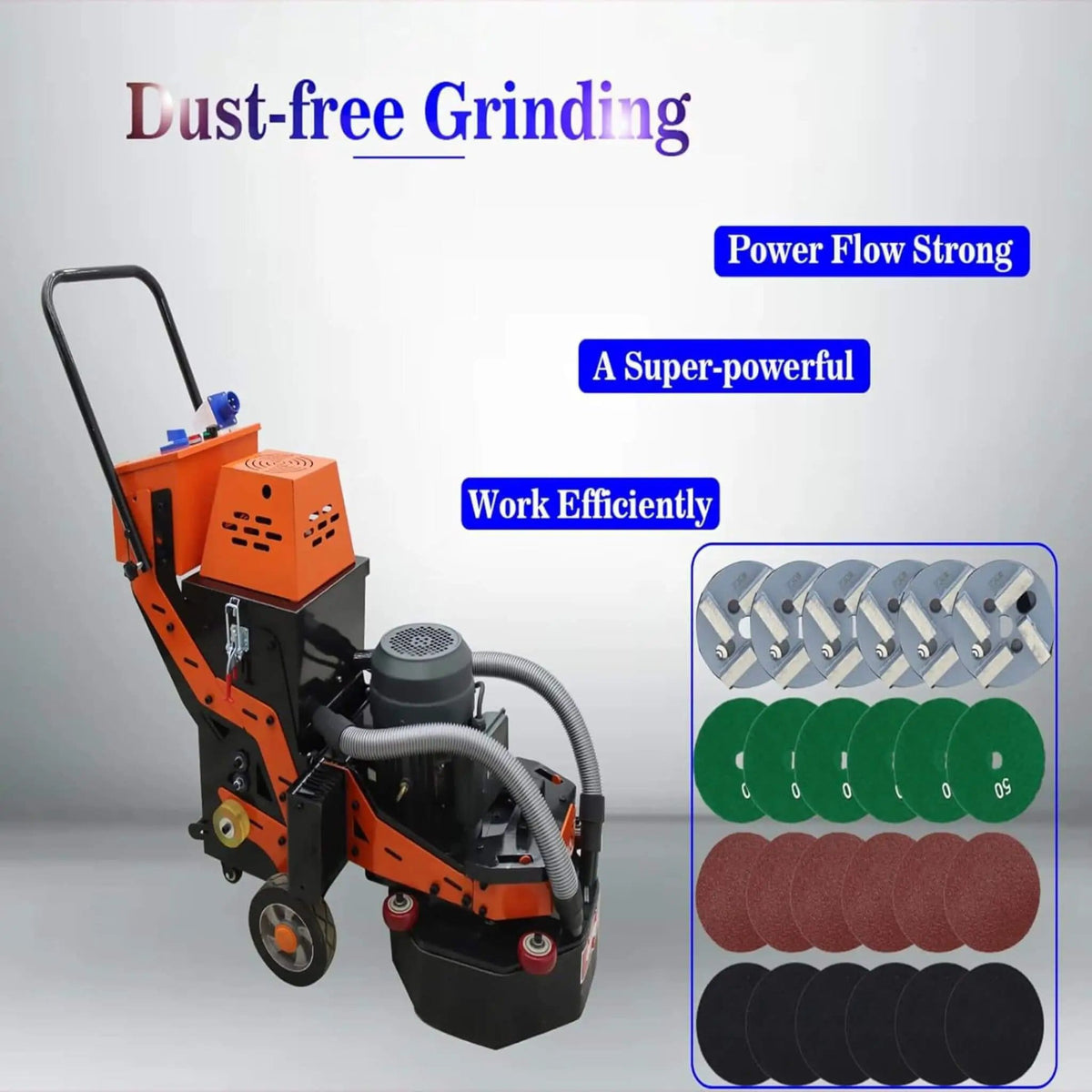 Heavy-Duty Electric Hand-Push Concrete Floor Grinder Polisher | 220 Volt | Concrete | Floor Buffer & Part