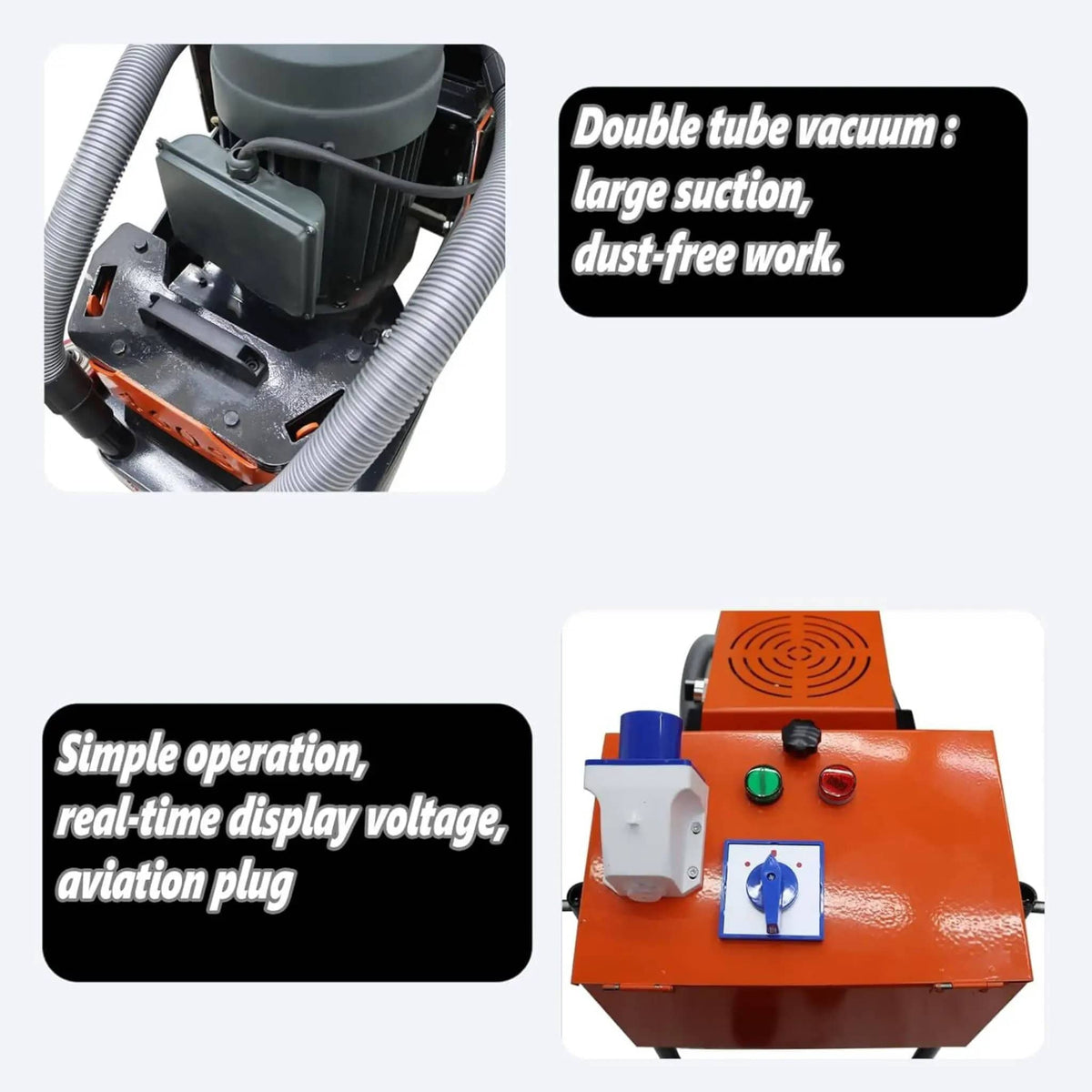 Heavy-Duty Electric Hand-Push Concrete Floor Grinder Polisher | 220 Volt | Concrete | Floor Buffer & Part