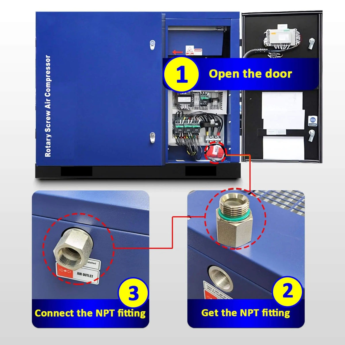 Heavy-Duty Industrial Rotary Screw Air Compressor | 460 Volt | Home Use | Home