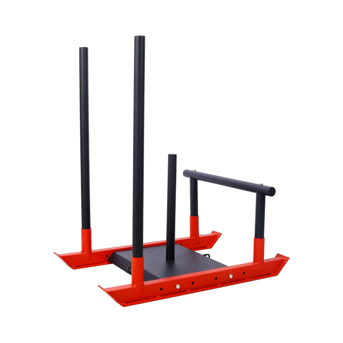 Weight Training Sled | Heavy-Duty Iron | Removable Push Poles | 1 And 2 Inch Plate Holder
